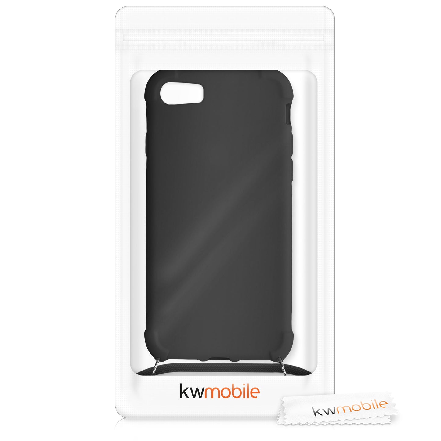 kwmobile Necklace Case compatible with Apple iPhone SE (2022) / iPhone SE (2020) / iPhone 8 / iPhone 7 - Cover with Lanyard - Silicone Protective Case