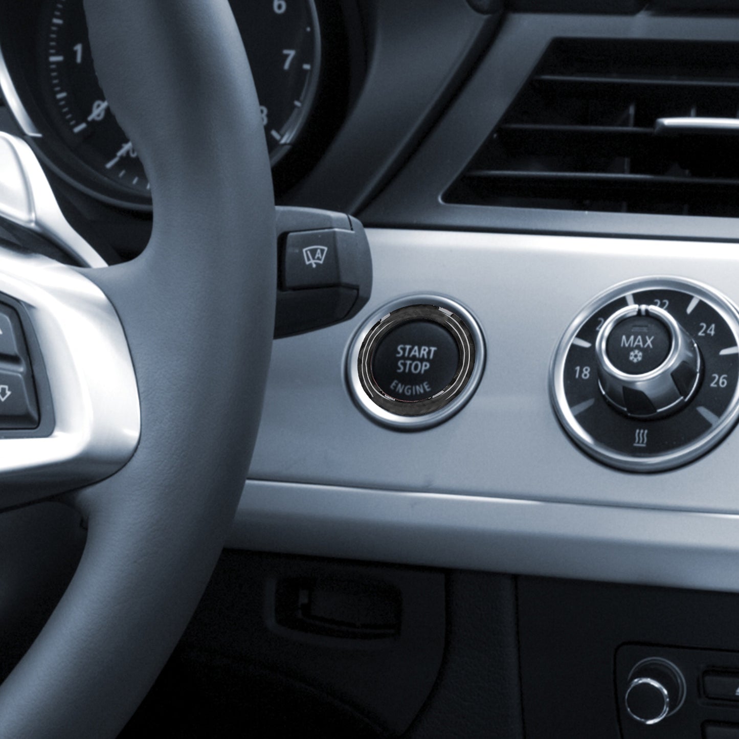 kwmobile Ring Frame for Start/Stop Button Compatible with BMW 3 Series E90/E91/E92/E93 - Flexible and Decorative Ring
