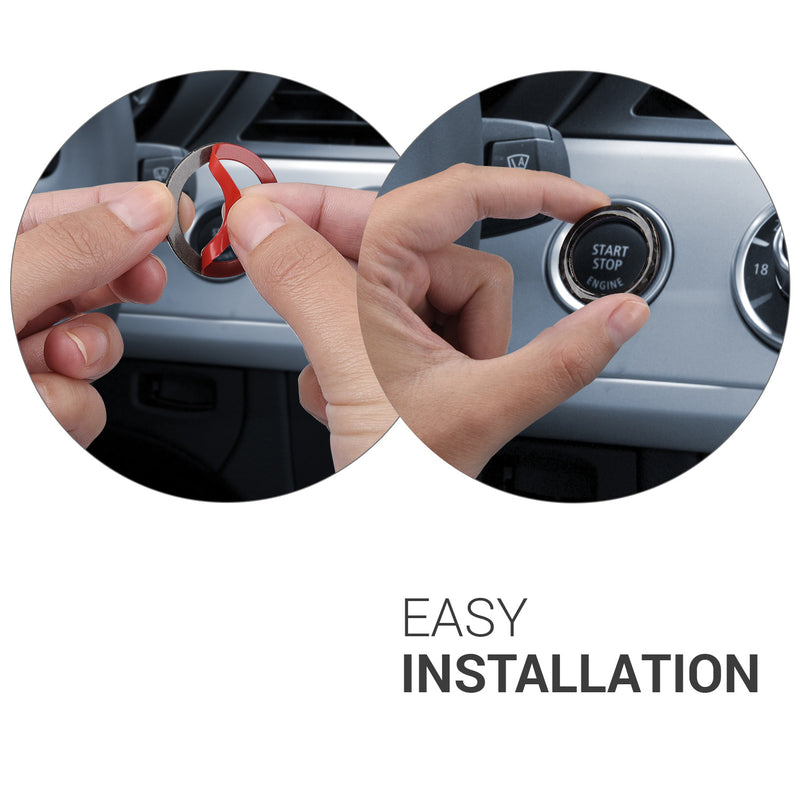 kwmobile Ring Frame for Start/Stop Button Compatible with BMW 3 Series E90/E91/E92/E93 - Flexible and Decorative Ring