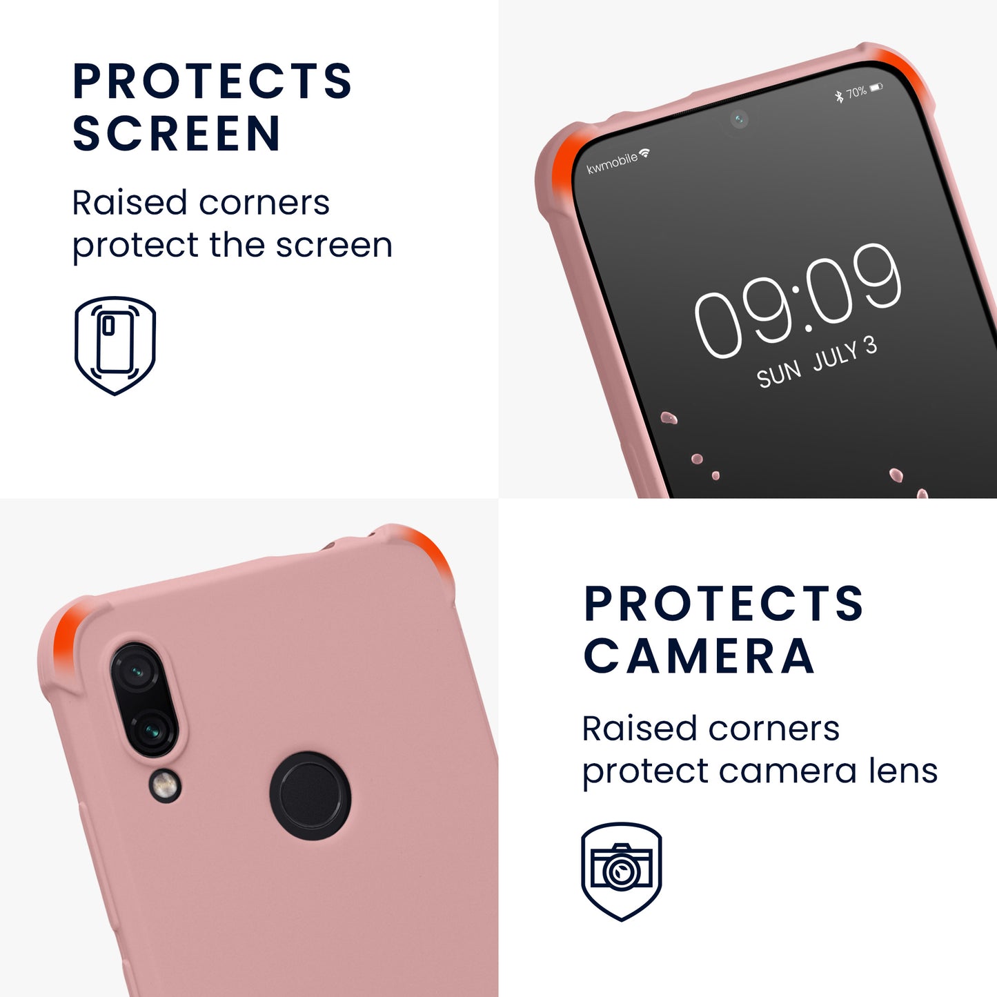 kwmobile Necklace Case compatible with Xiaomi Redmi Note 7 / Note 7 Pro - Cover with Lanyard - Silicone Protective Case