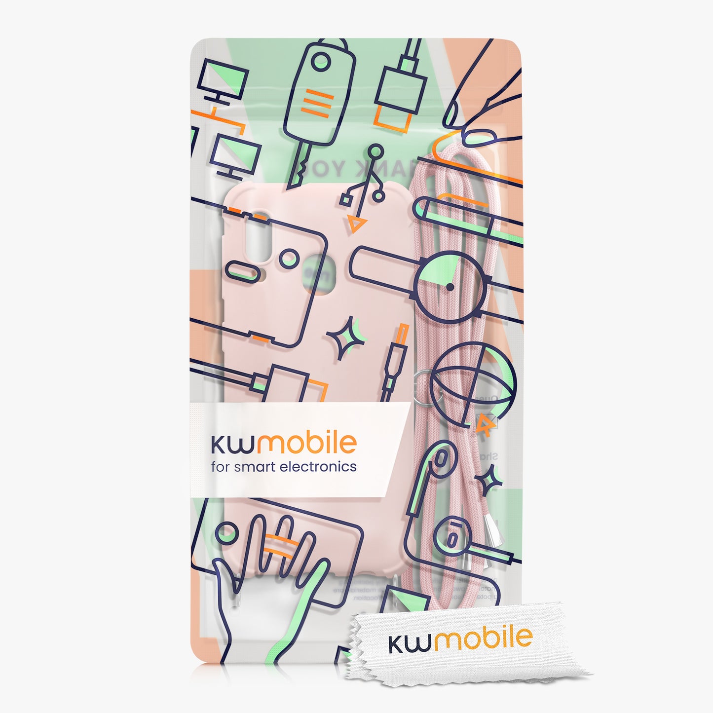 kwmobile Necklace Case compatible with Samsung Galaxy A20e Cover with Lanyard Silicone Protective Case
