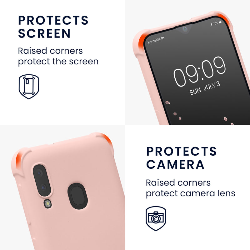 kwmobile Necklace Case compatible with Samsung Galaxy A20e Cover with Lanyard Silicone Protective Case