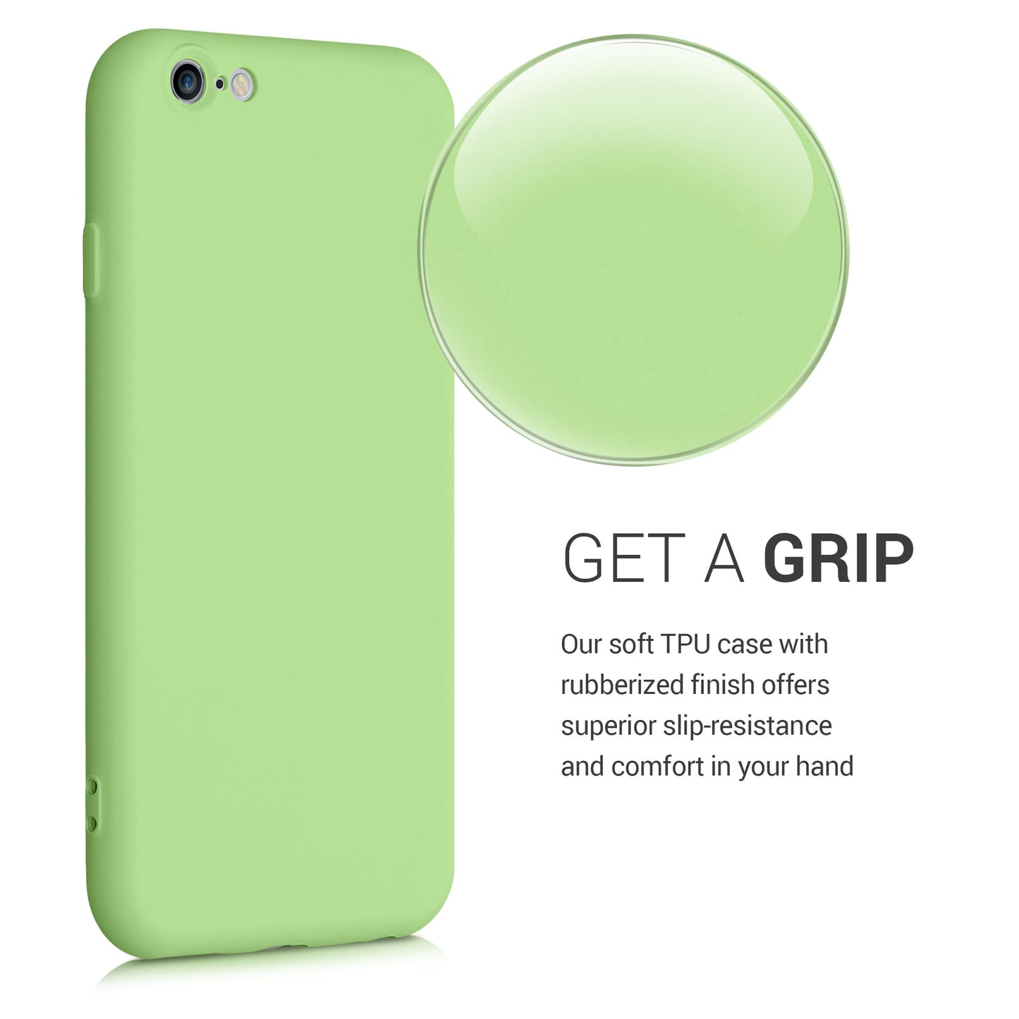 kwmobile Case Compatible with Apple iPhone 6 / 6S - Rubberized Silicone Phone Cover - Protective Case for Wireless Charging - Case