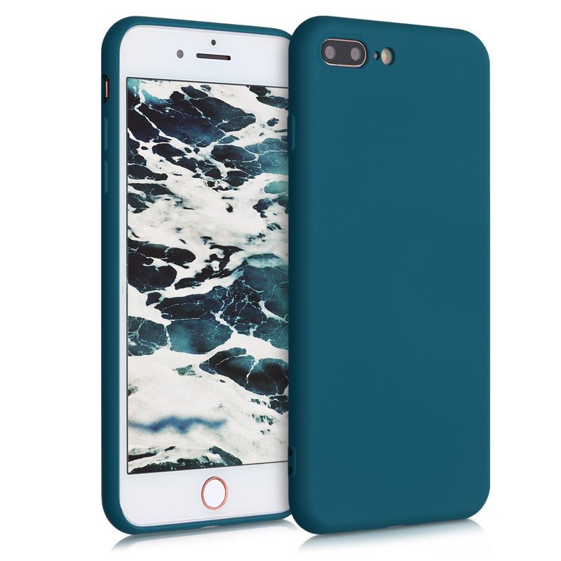 kwmobile Case Compatible with Apple iPhone 7 Plus / iPhone 8 Plus - Rubberized Silicone Phone Case - Protective Cover for Wireless Charging - Case