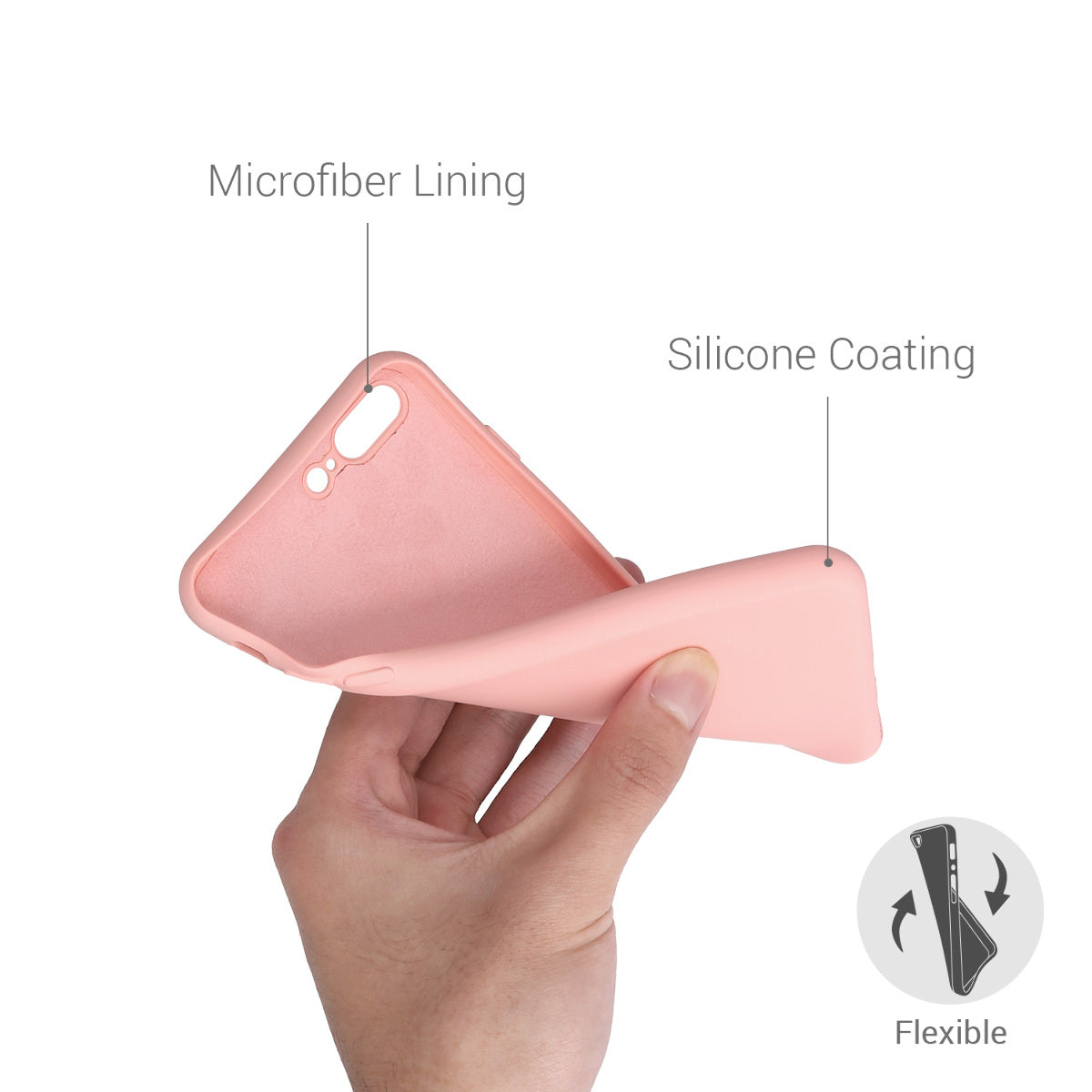 kwmobile Case Compatible with Apple iPhone 7 Plus / iPhone 8 Plus - Rubberized Silicone Phone Case - Protective Cover for Wireless Charging - Case