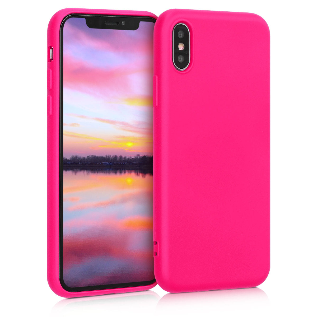 kwmobile Case Compatible with Apple iPhone X Cover Protective Case for Wireless Charging