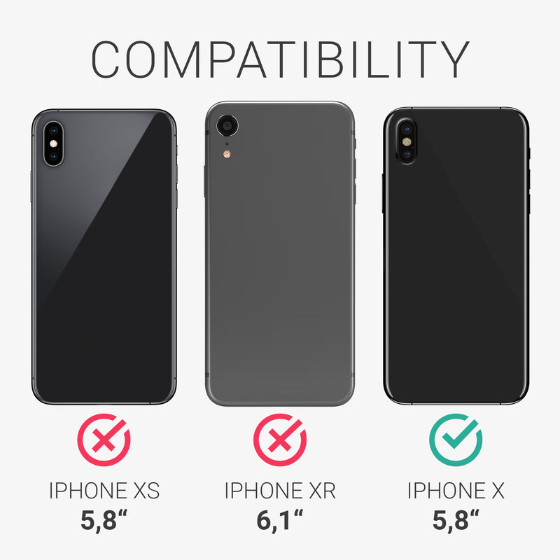 kwmobile Case Compatible with Apple iPhone X Cover Protective Case for Wireless Charging