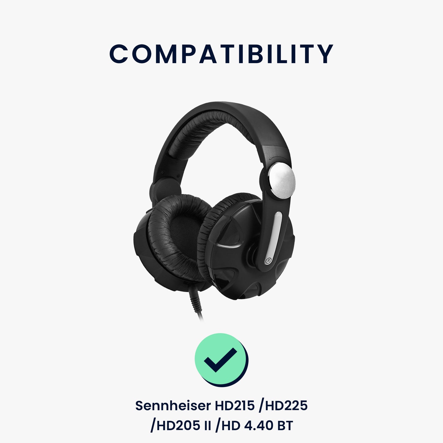 kwmobile Ear Pads for Sennheiser HD215 /HD225 /HD205 II /HD 4.40 BT Ear Cushions Replacement Ear Pads Headphone Spare Parts Headphone Replacement Pads Over Ear Headphones