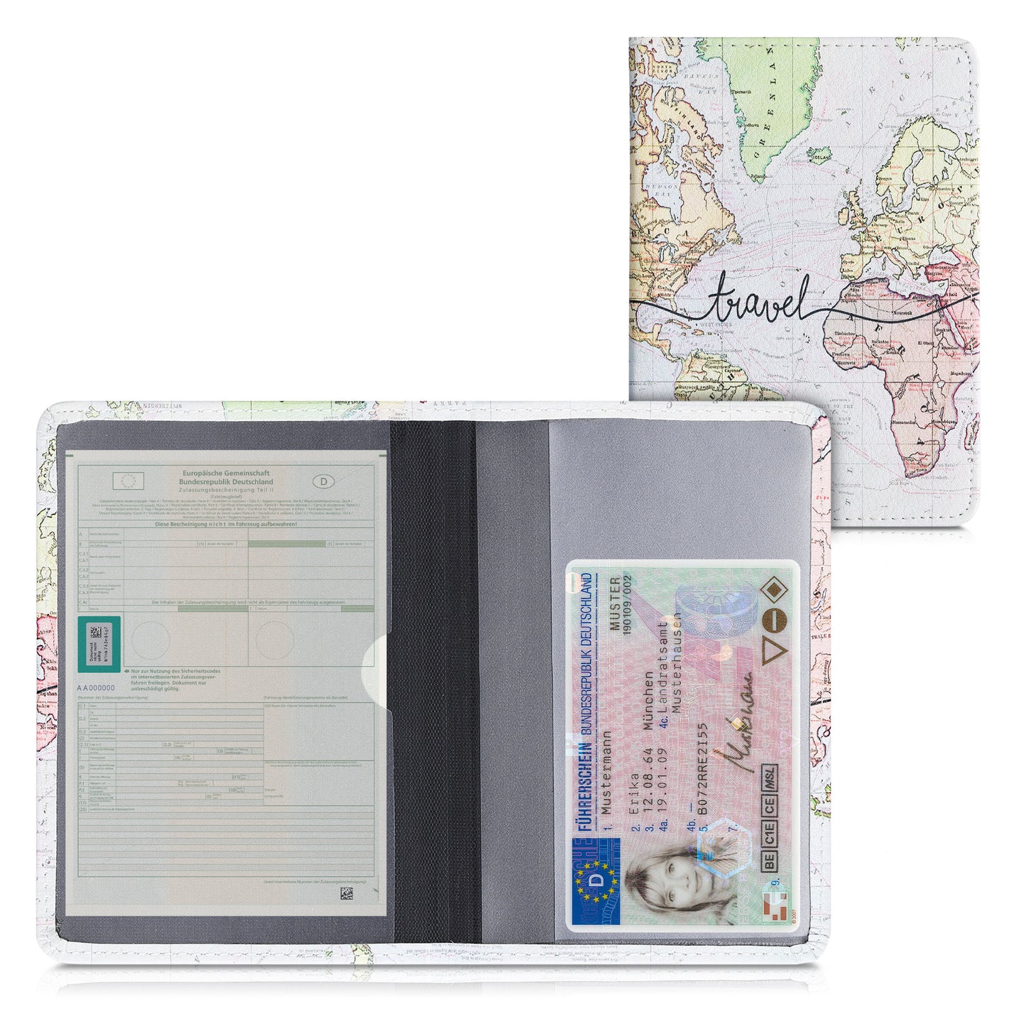 kwmobile Vehicle Registration Holder with Card Slots