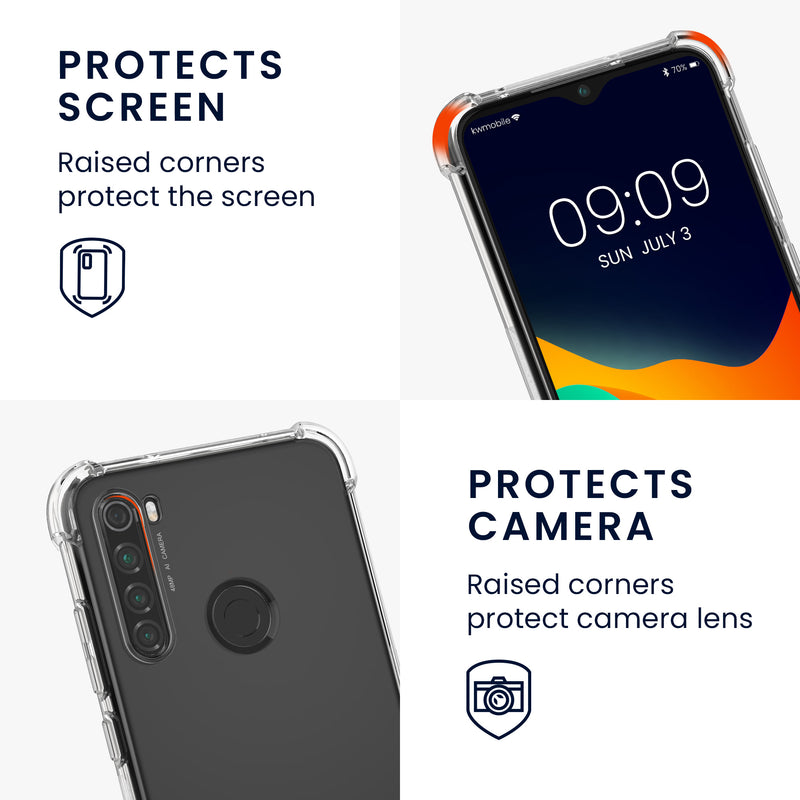 kwmobile Necklace Case compatible with Xiaomi Redmi Note 8 Silicone Cover with Lanyard Transparent