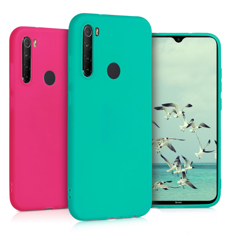 kwmobile Hülle kompatibel mit Xiaomi Redmi Note 8 (2019 / 2021) Hülle - weiches TPU Silikon Case - Cover geeignet für kabelloses Laden - Neon Pink Neon Pink  
