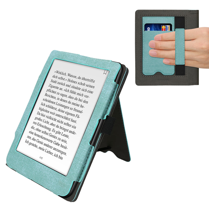 kwmobile Case Compatible with Tolino Shine 3 Flip Case with Hand Strap Cover