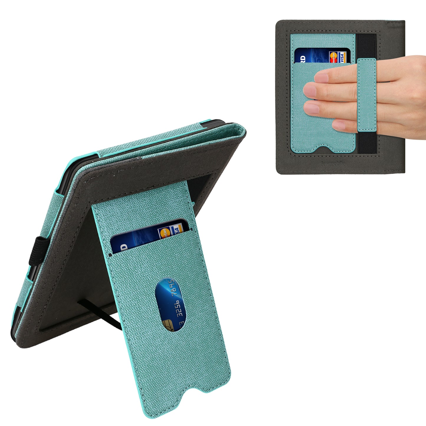 kwmobile Case Compatible with Tolino Shine 3 Flip Case with Hand Strap Cover