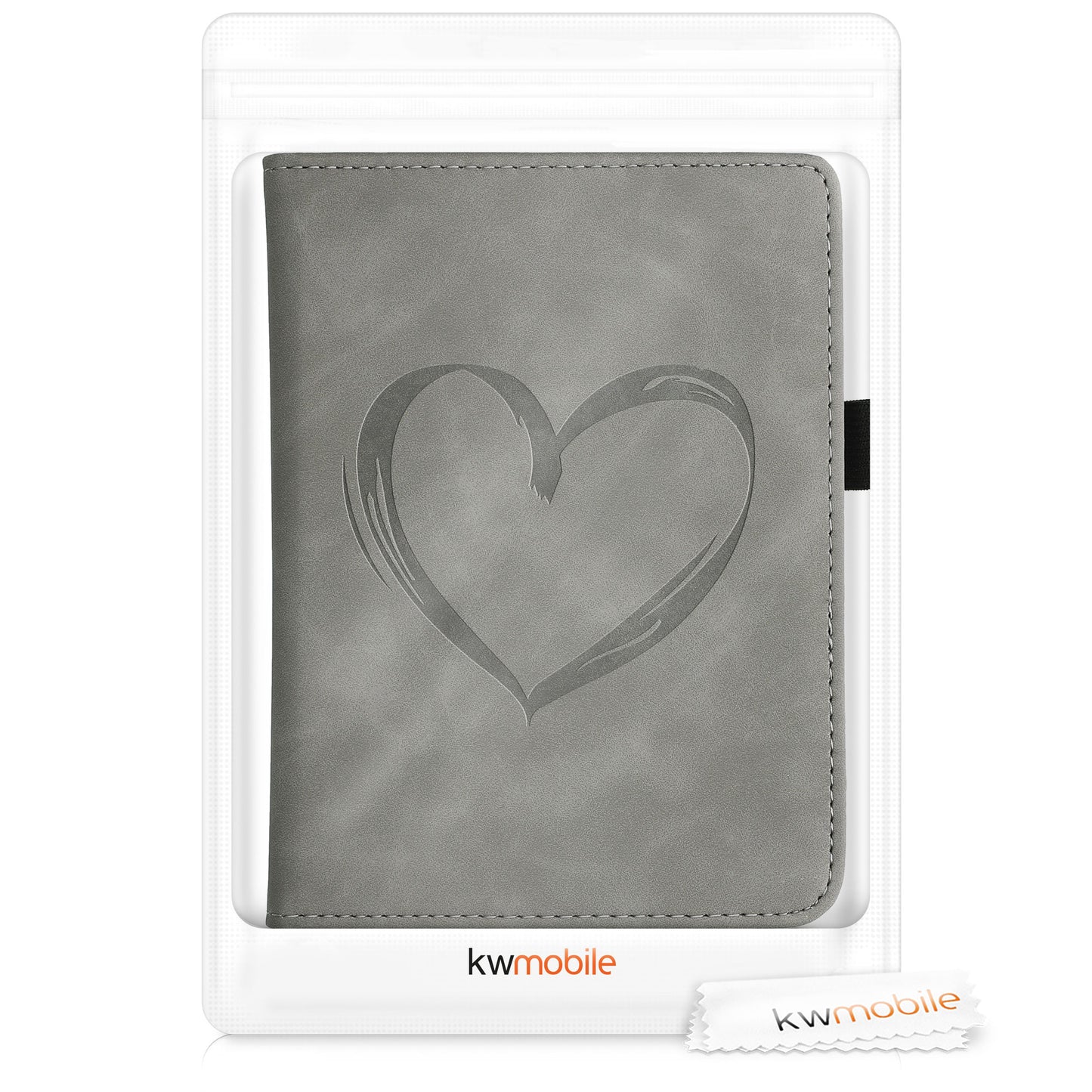 kwmobile Case Compatible with Tolino Shine 3 Flip Case - Cover with Hand Strap