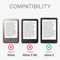 kwmobile Case Compatible with Tolino Shine 3 Flip Case - Cover with Hand Strap