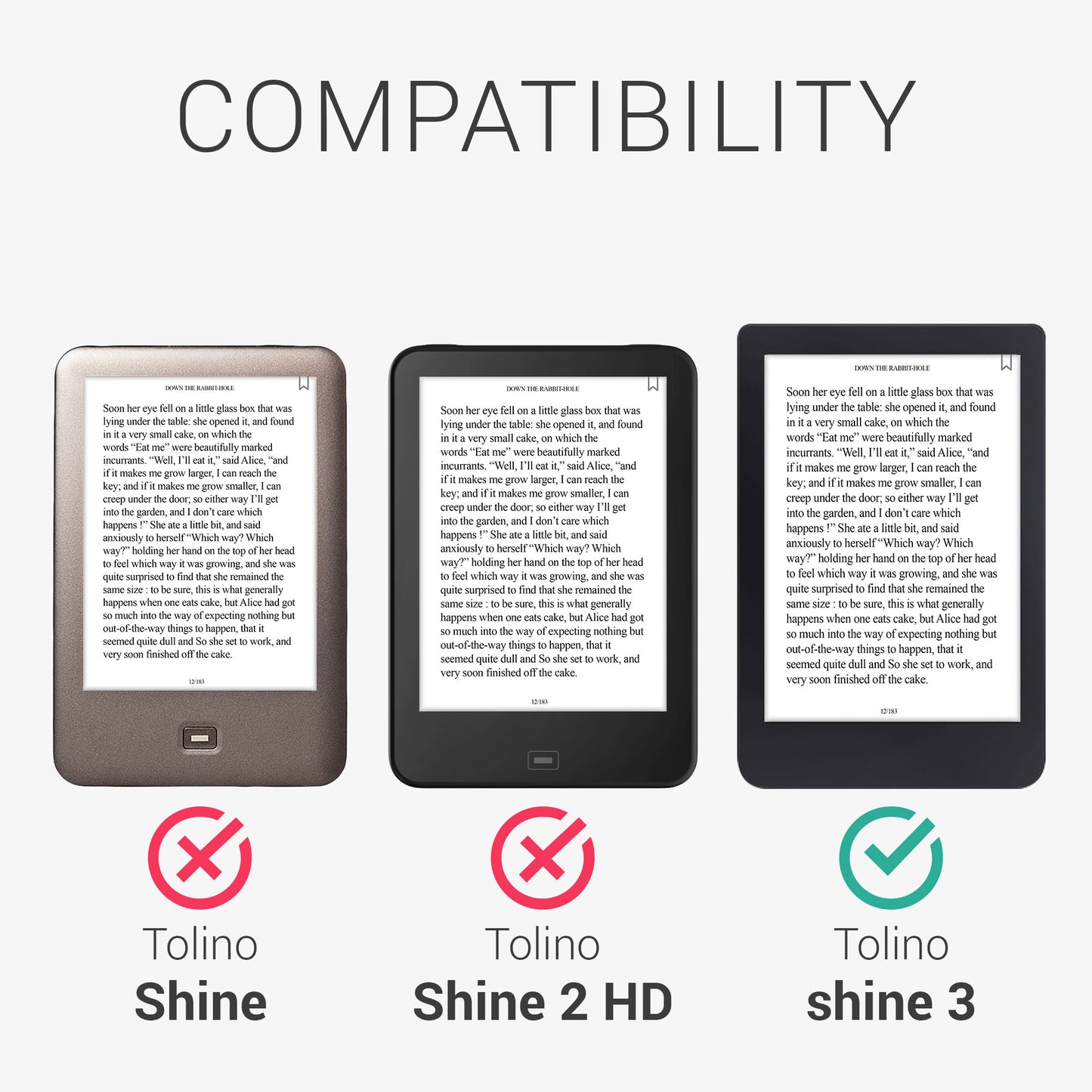 kwmobile Case Compatible with Tolino Shine 3 Flip Case - Cover with Hand Strap