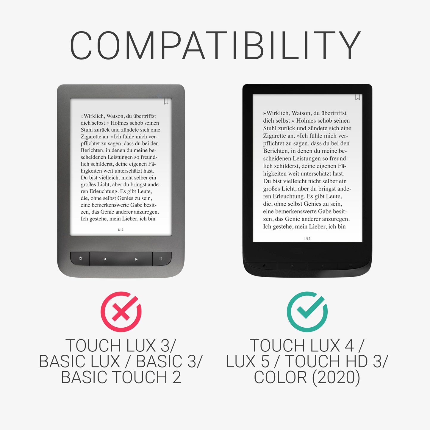 Case for Pocketbook Touch Lux 4/5/Touch HD 3/Color (2020)/ Vivlio Lux 5