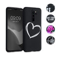 kwmobile Hülle kompatibel mit Xiaomi Redmi Note 8 Pro - Handyhülle Silikon Case - Don't touch my Phone Weiß Schwarz Weiß  [dsg01]