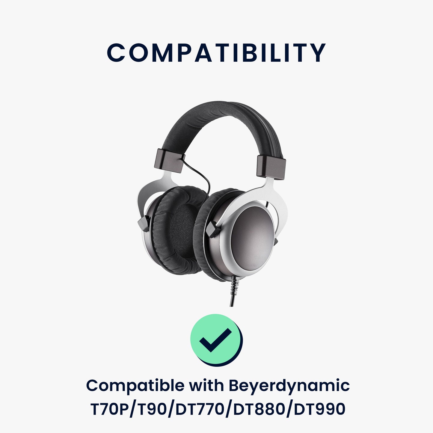 kwmobile Ear Pads for Beyerdynamic T70P/T90/DT770/DT880/DT990 Earpads Replacement Ear Cushions Headphone Replacement Parts Headphone Replacement Pads Over Ear Headphones