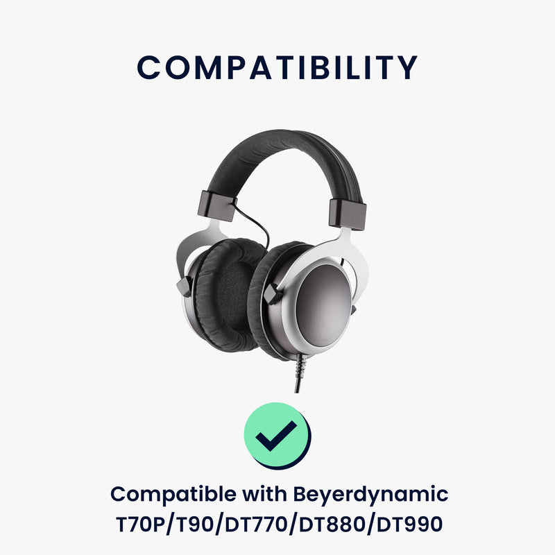 kwmobile Ear Pads for Beyerdynamic T70P/T90/DT770/DT880/DT990 Earpads Replacement Ear Cushions Headphone Replacement Parts Headphone Replacement Pads Over Ear Headphones