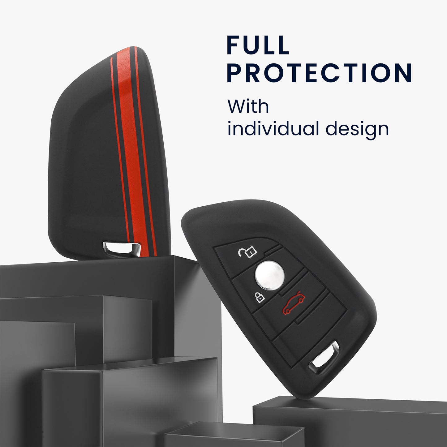 kwmobile Car Key Cover Compatible with BMW 3-Button Smart Key Car Key Cover