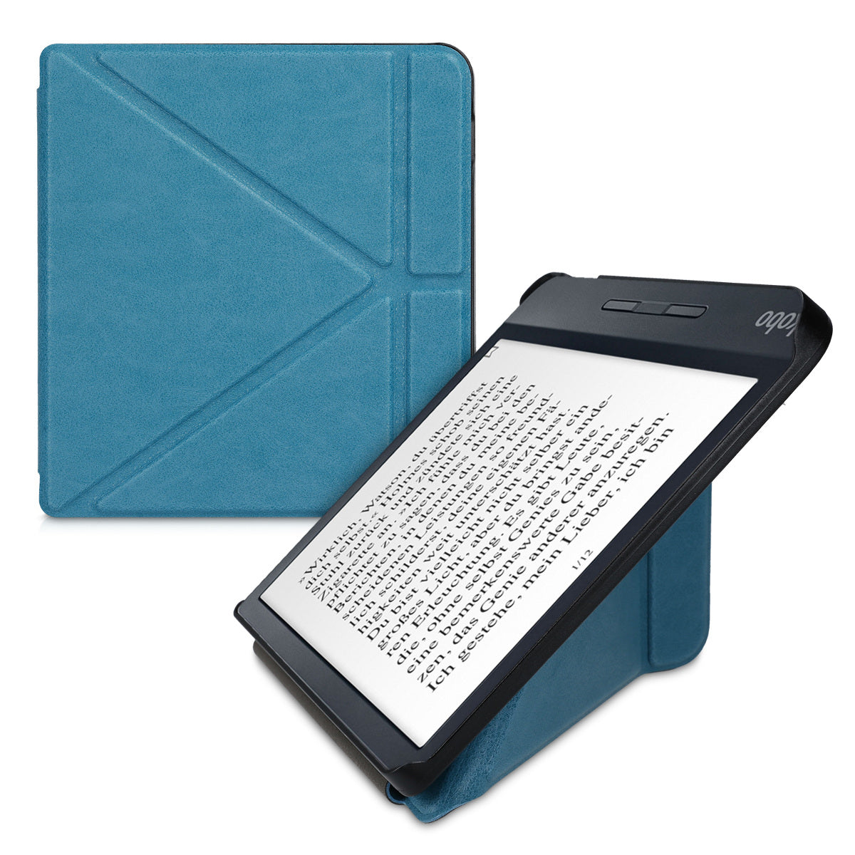 kwmobile Case for Kobo Libra H2O - eReader Flip Cover with Auto Sleep Function - Stand Case