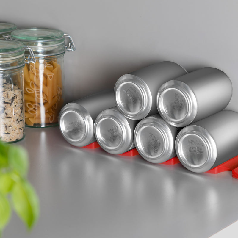 kwmobile Foldable Bottle Holder Fridge Cabinet - 31 x 9.5 x 1.0cm - Bottle Rack Stacking Aid Set