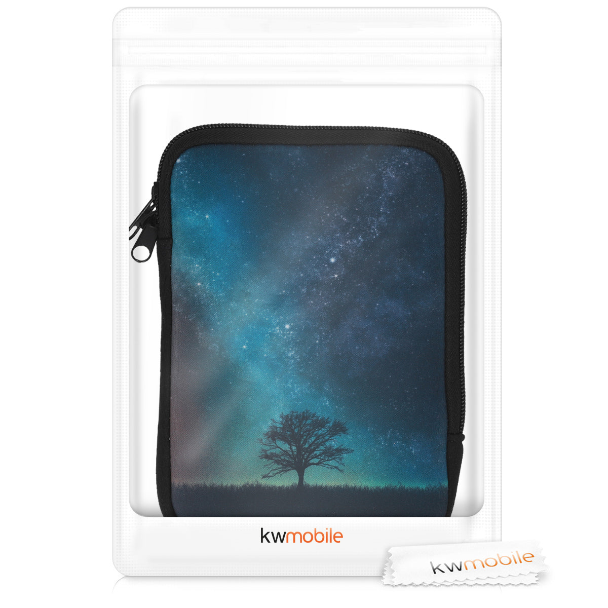 kwmobile Bag for eReader Protective Case Galaxy Tree Meadow 17 x 12 x 2 cm Inner Dimensions