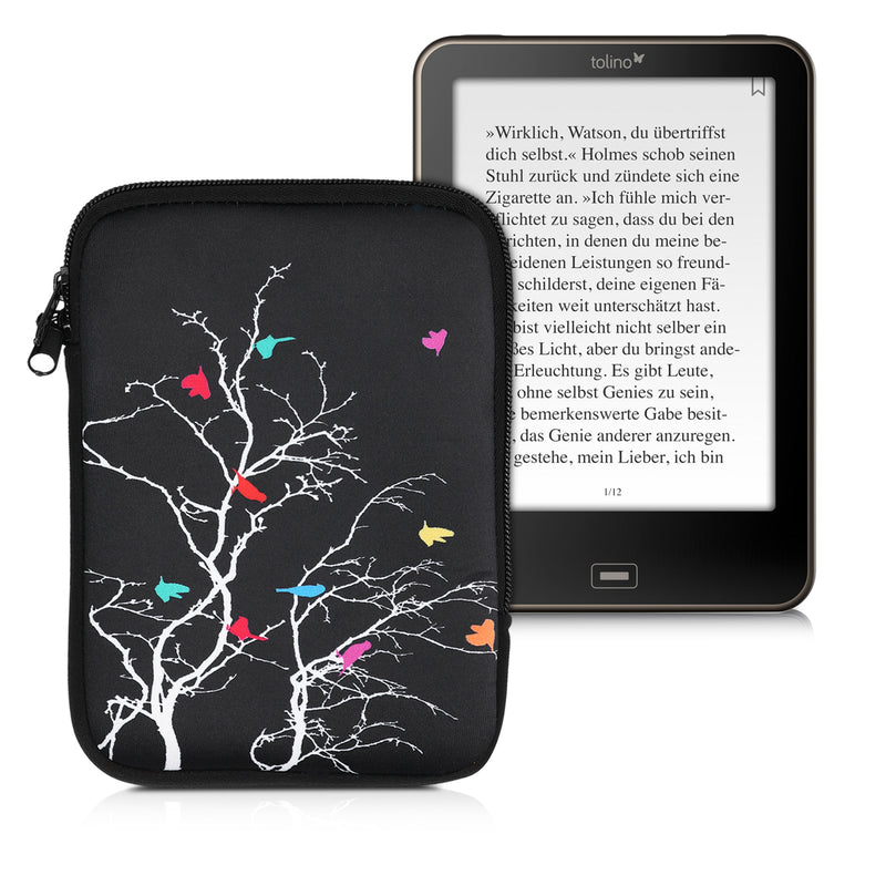 kwmobile Bag for eReader Protective Case Galaxy Tree Meadow 17 x 12 x 2 cm Inner Dimensions
