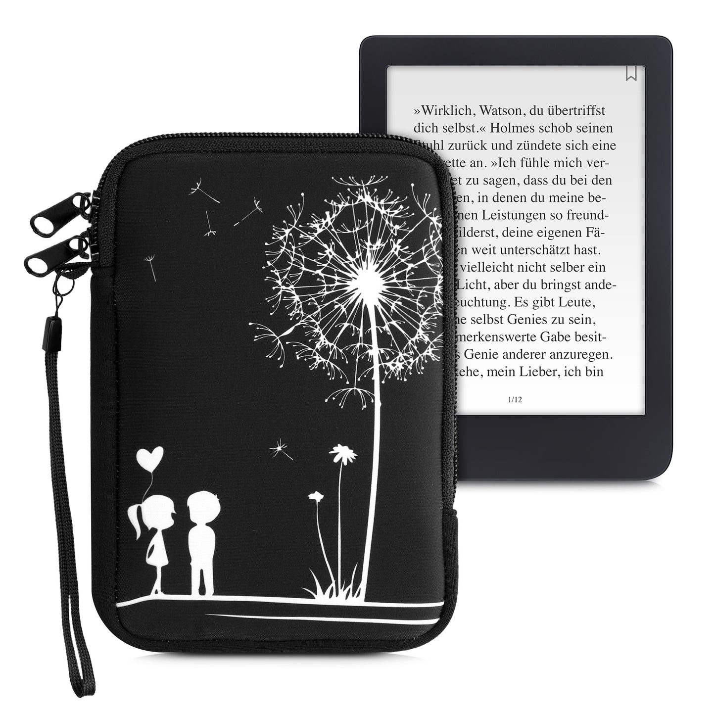 kwmobile Bag for eReader Protective Case Galaxy Tree Meadow 17 x 12 x 2 cm Inner Dimensions