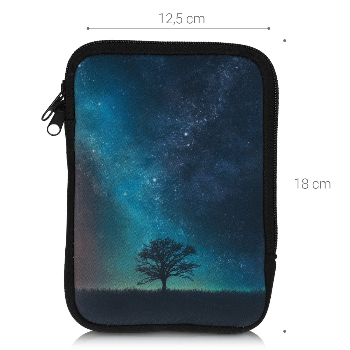 kwmobile Bag for eReader Protective Case Galaxy Tree Meadow 17 x 12 x 2 cm Inner Dimensions