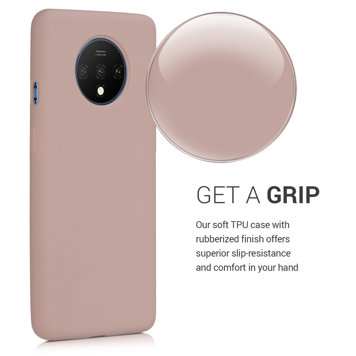 kwmobile Phone Case for OnePlus 7T - Silicone Case - Wireless Charging - Protective Cover