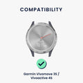 kwmobile Watch Strap for Garmin vivomove 3S / vivoactive 4S Wristband Fitness Tracker Band Set Replacement Strap Smartwatch