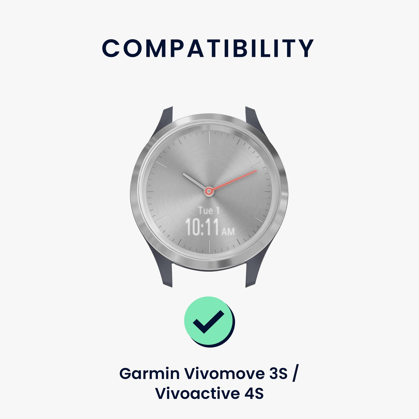 kwmobile Watch Strap for Garmin vivomove 3S / vivoactive 4S Wristband Fitness Tracker Band Set Replacement Strap Smartwatch