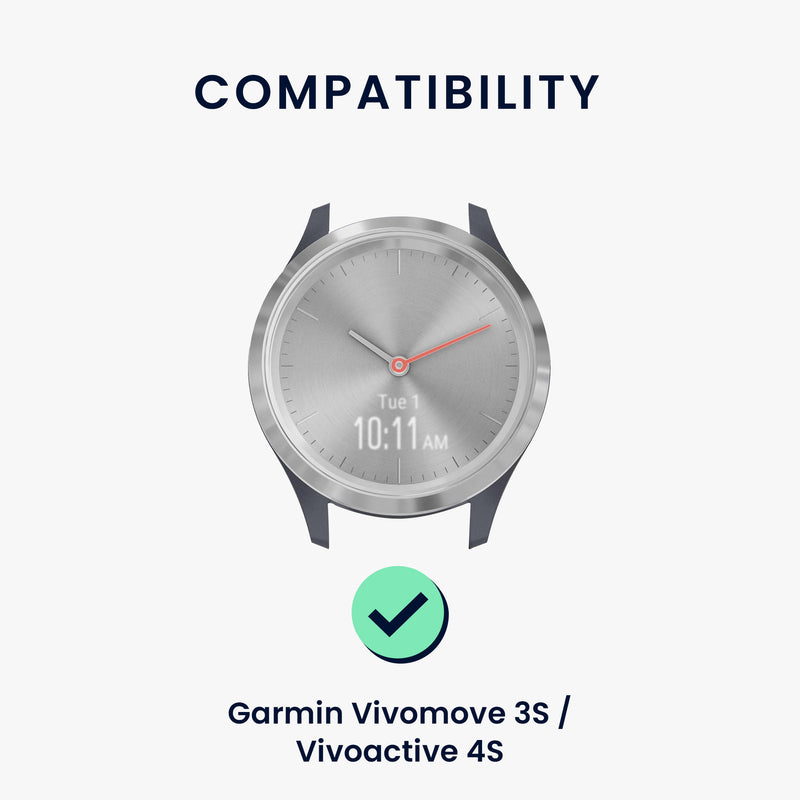 kwmobile Watch Strap for Garmin vivomove 3S / vivoactive 4S Wristband Fitness Tracker Band Set Replacement Strap Smartwatch