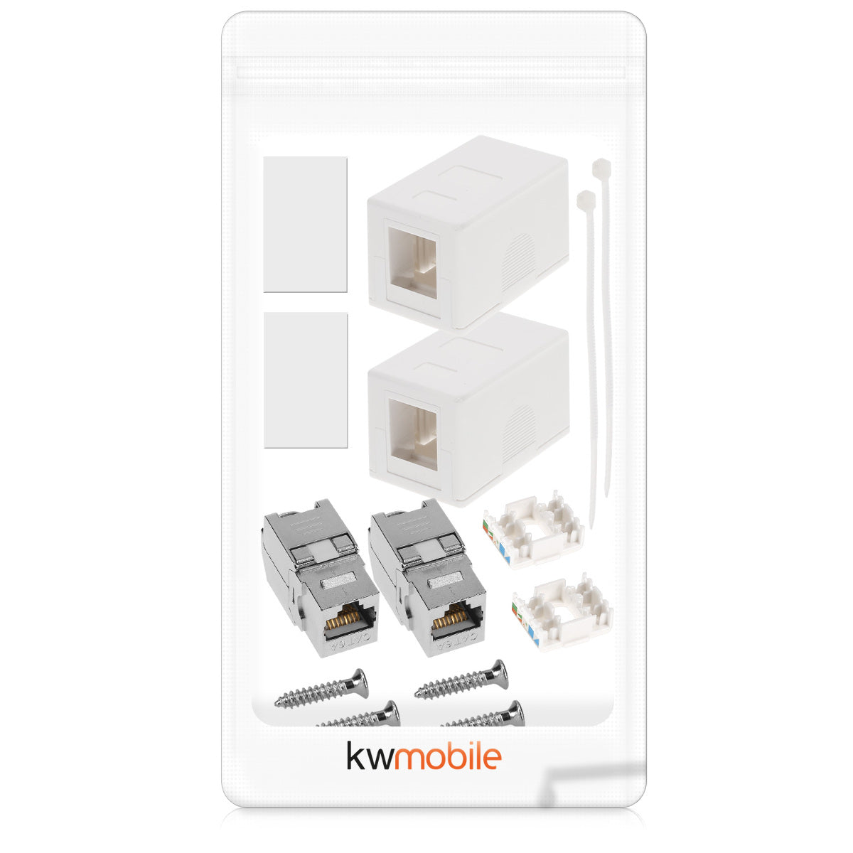 Surface-mount network jack with Keystone module