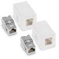 Surface-mount network jack with Keystone module