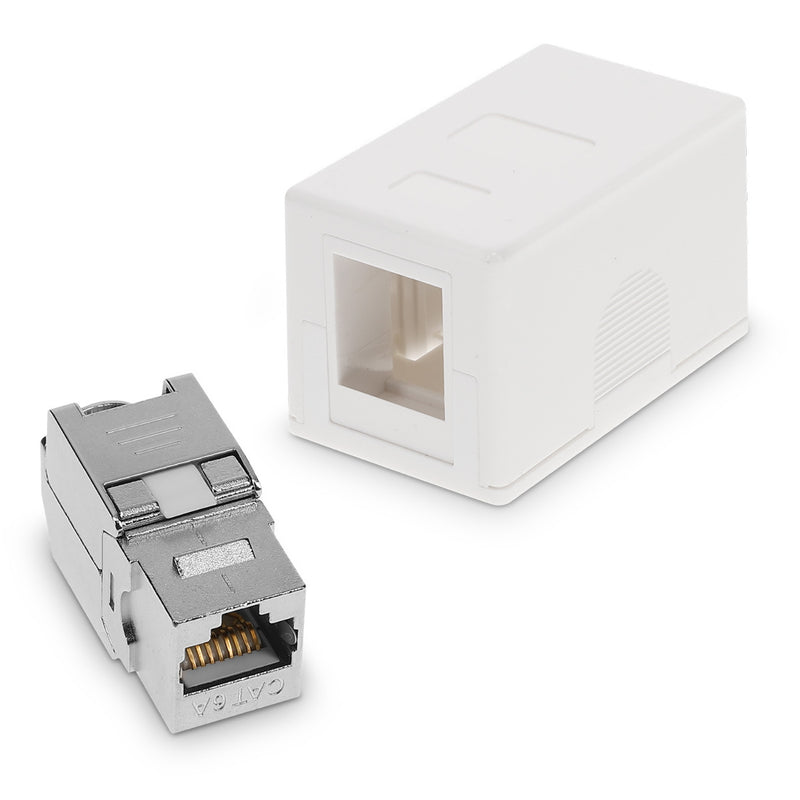 Surface-mount network jack with Keystone module