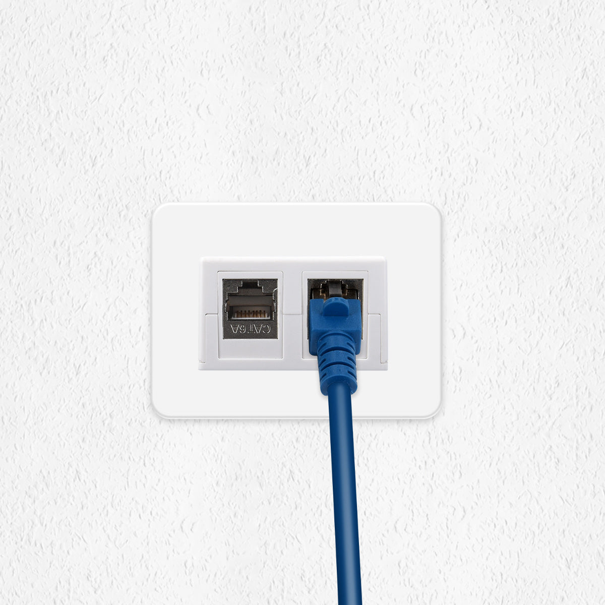 Surface-mount network jack with Keystone module