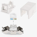 Surface-mount network jack with Keystone module