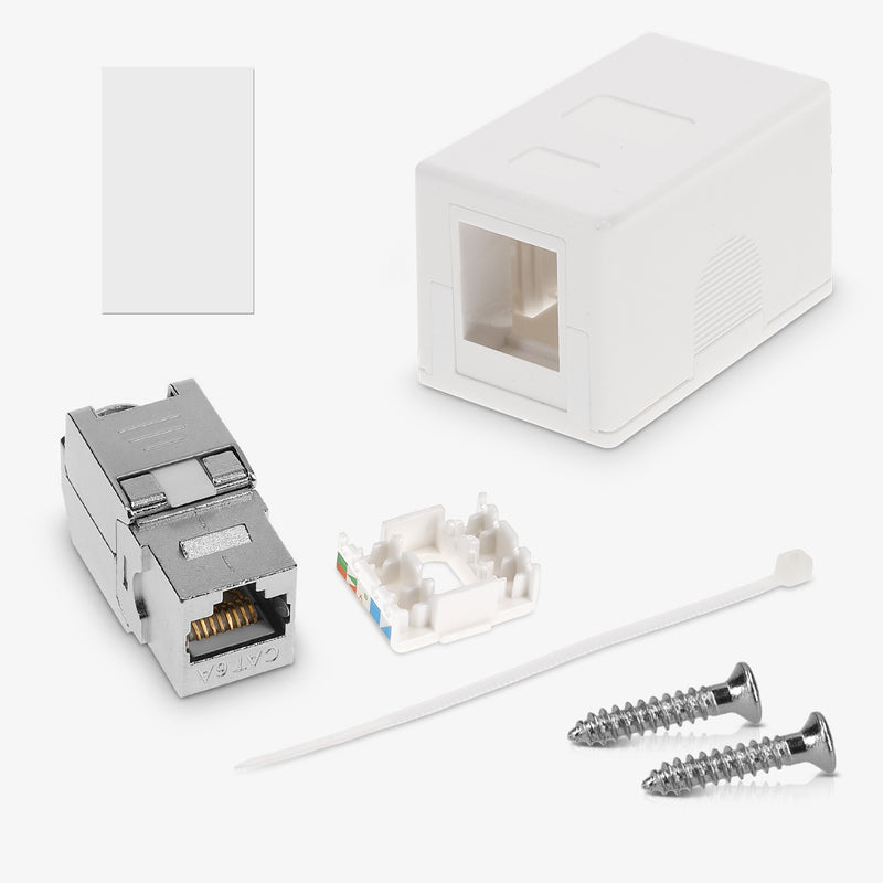 Surface-mount network jack with Keystone module