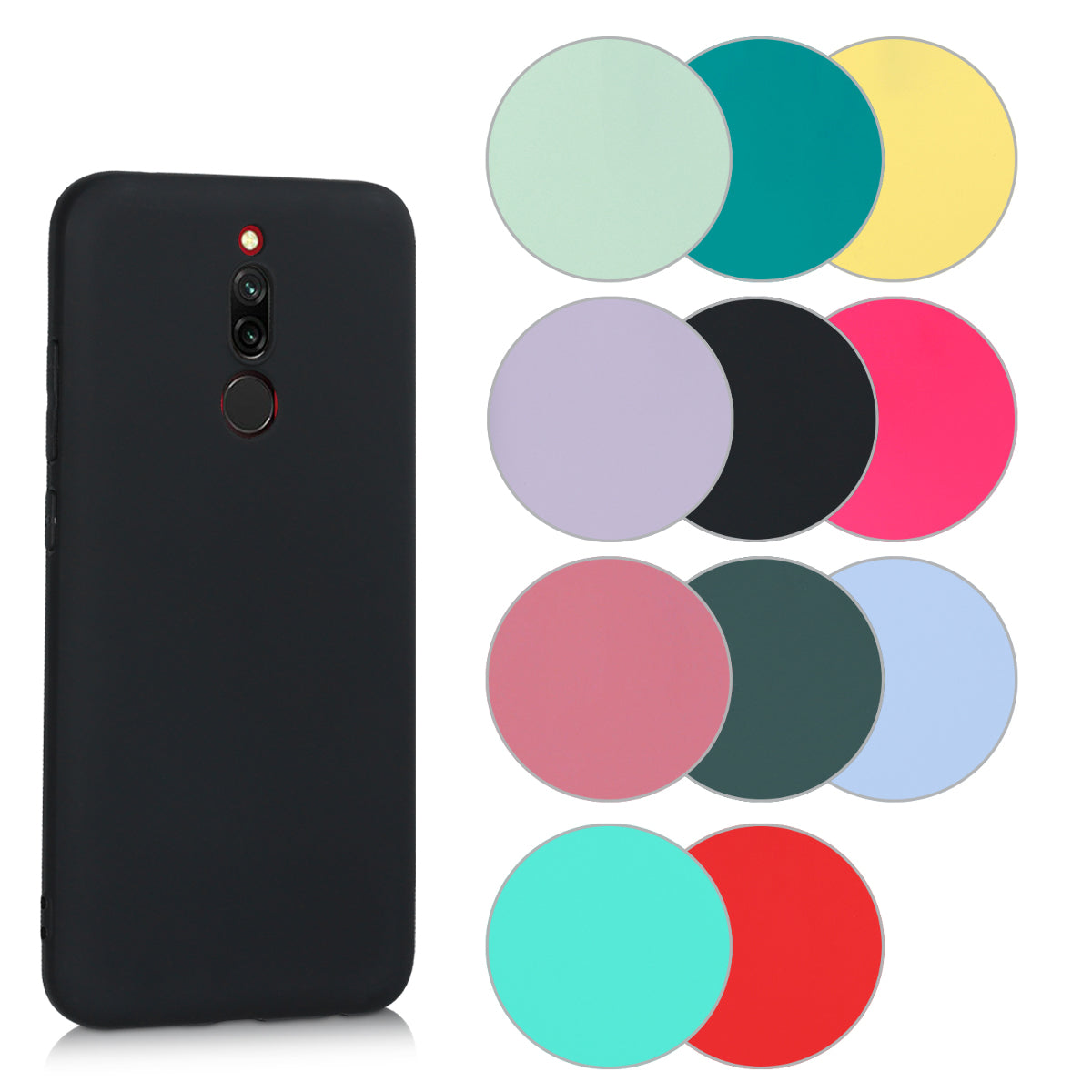kwmobile Handyhülle kompatibel mit Xiaomi Redmi 8 Hülle - Handy Case aus weichem Silikon in Schwarz matt Schwarz matt  