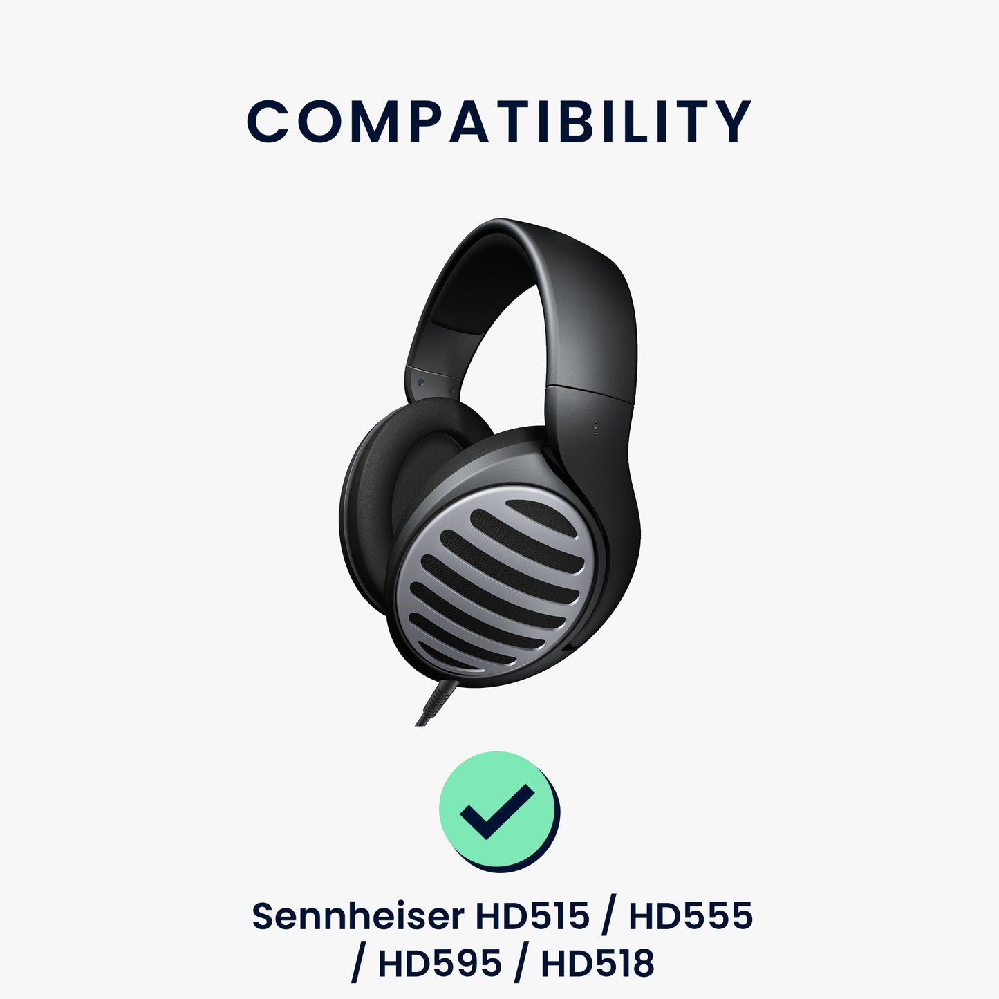 kwmobile Ear Pads for Sennheiser HD515 / HD555 / HD595 / HD518 Ear Cushion Replacement Headphone Spare Parts Headphone Replacement Pads Over Ear Headphones