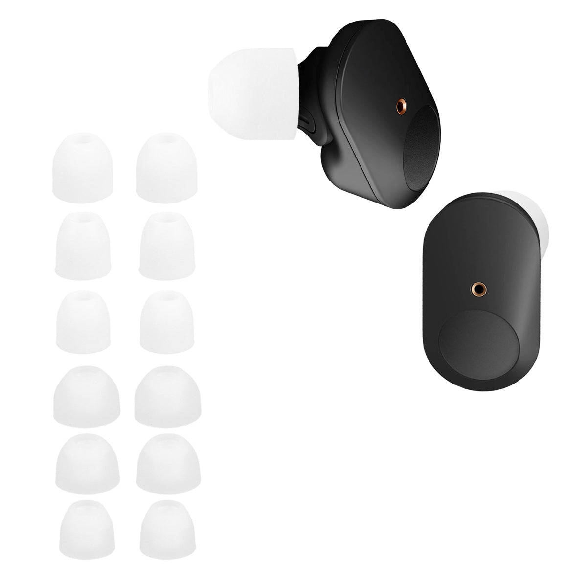 kwmobile Replacement Eartips compatible with Sony WF-1000XM3 / WF-1000XM4 / WF-1000XM5 - 4 Sizes - In-Ear Headphones Eartips - Cushions