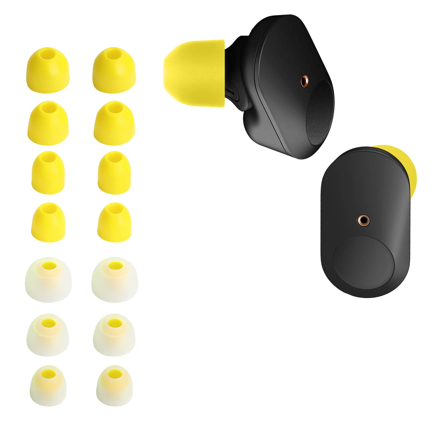 kwmobile Replacement Eartips compatible with Sony WF-1000XM3 / WF-1000XM4 / WF-1000XM5 - 4 Sizes - In-Ear Headphones Eartips - Cushions