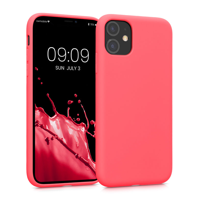 kwmobile Case Compatible with Apple iPhone 11 Case - Rubberized Silicone Phone Cover - Protective Case for Wireless Charging - Case