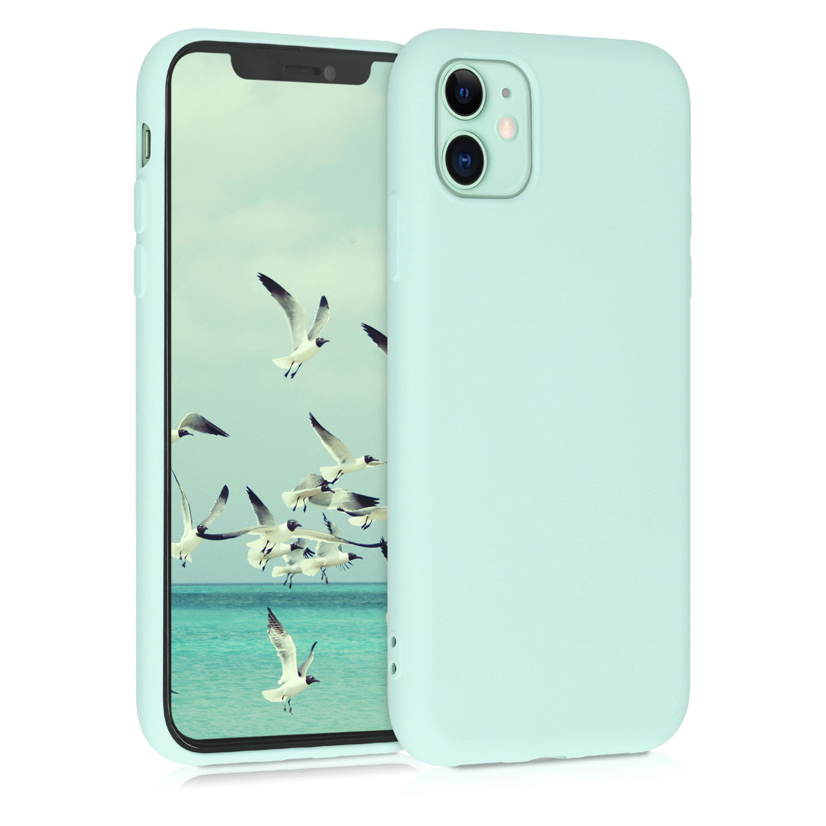 kwmobile Case Compatible with Apple iPhone 11 Case - Rubberized Silicone Phone Cover - Protective Case for Wireless Charging - Case