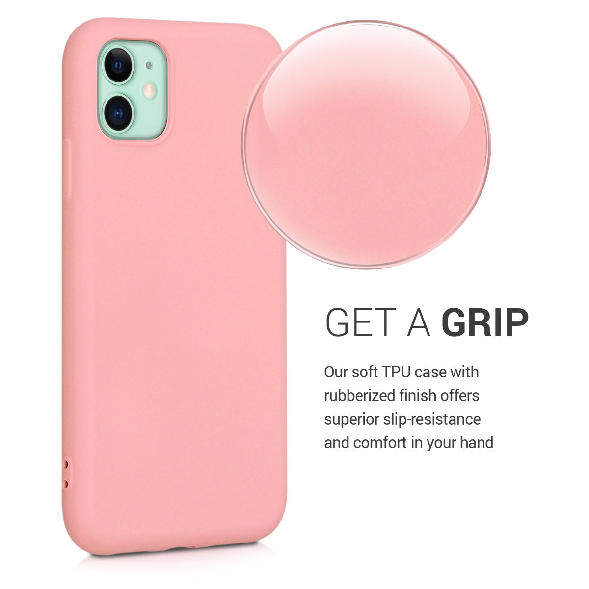 kwmobile Case Compatible with Apple iPhone 11 Case - Rubberized Silicone Phone Cover - Protective Case for Wireless Charging - Case