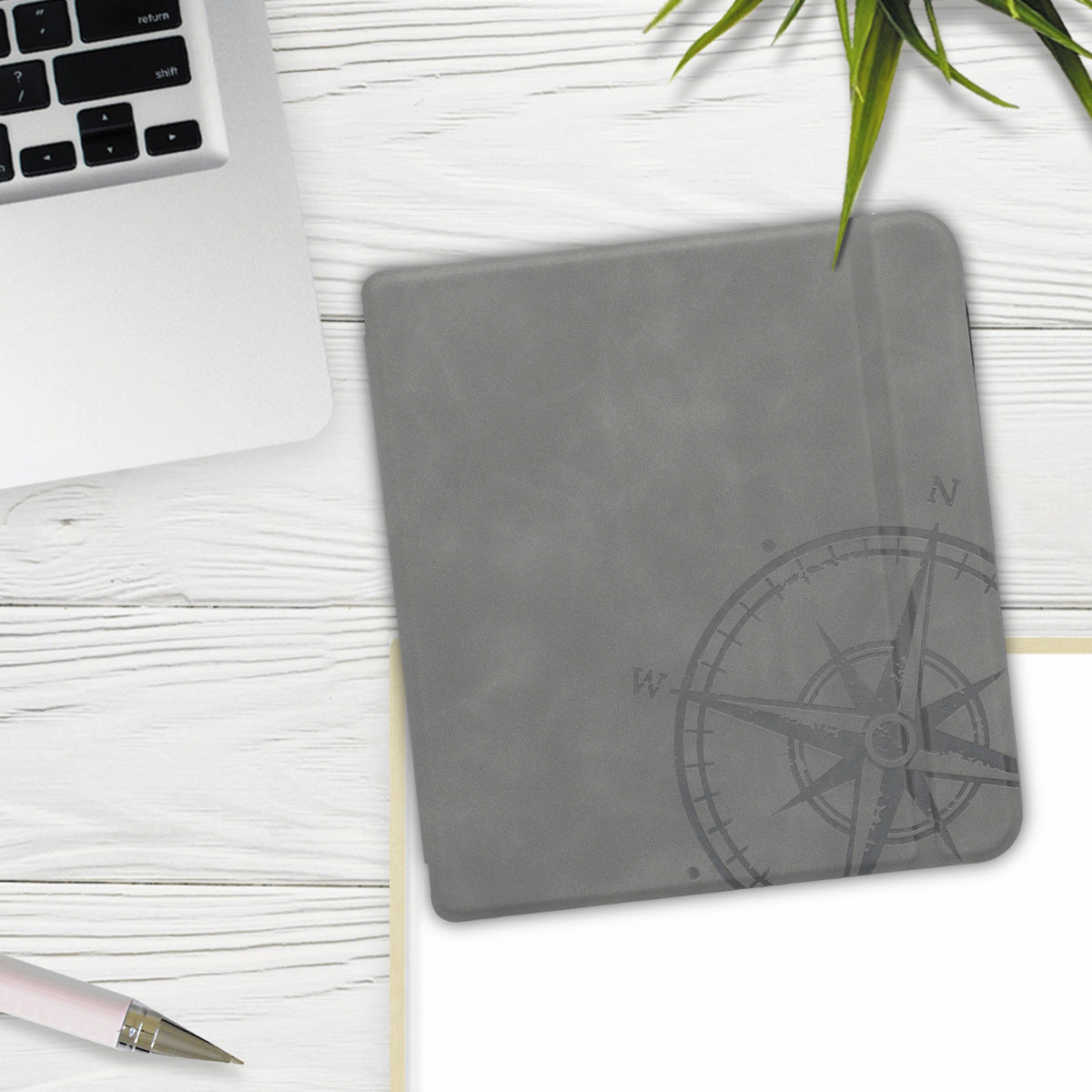 kwmobile Case for Tolino Vision 5 - eReader Cover Made of Faux Leather with Auto Sleep Function - Dandelion Love