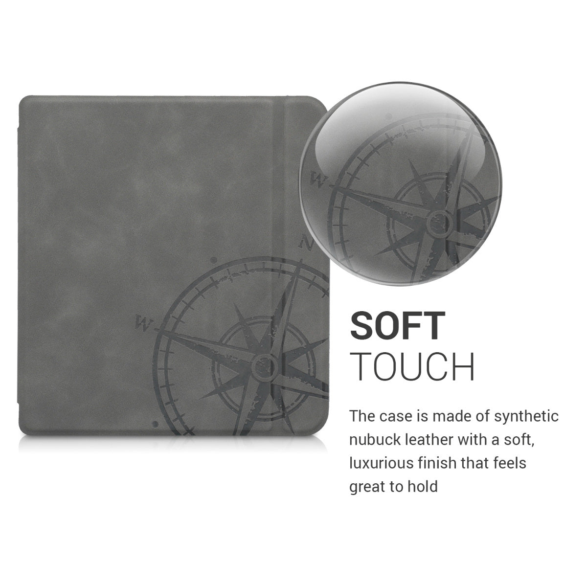 kwmobile Case for Tolino Vision 5 - eReader Cover Made of Faux Leather with Auto Sleep Function - Dandelion Love